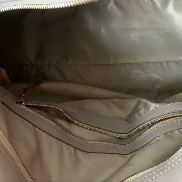 Burberry Y2K Leather Duffel Bag in Beige with Gold Accents - Picture 12 of 16